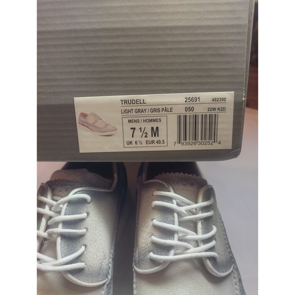 Stacy Adams Mens Grey Suede Wingtip Oxford Dress Shoes Memory Foam Insole - Picture 9 of 9